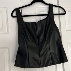 Osman Yousefzada Faux Leather Top